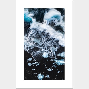 Ocean Waves and Ice Beach Posters and Art